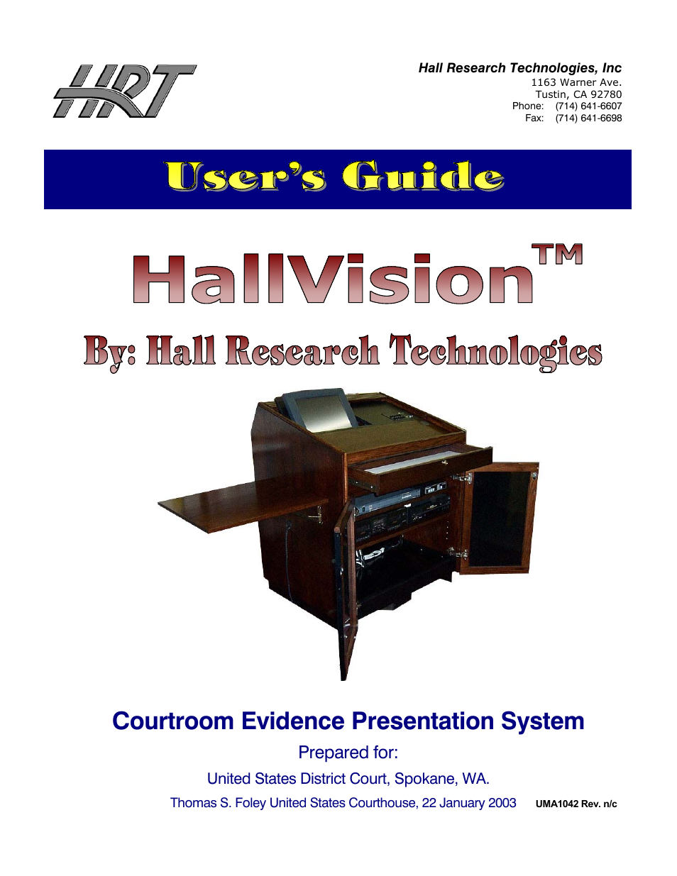 Hall Research CVA-2000 User Manual | 7 pages