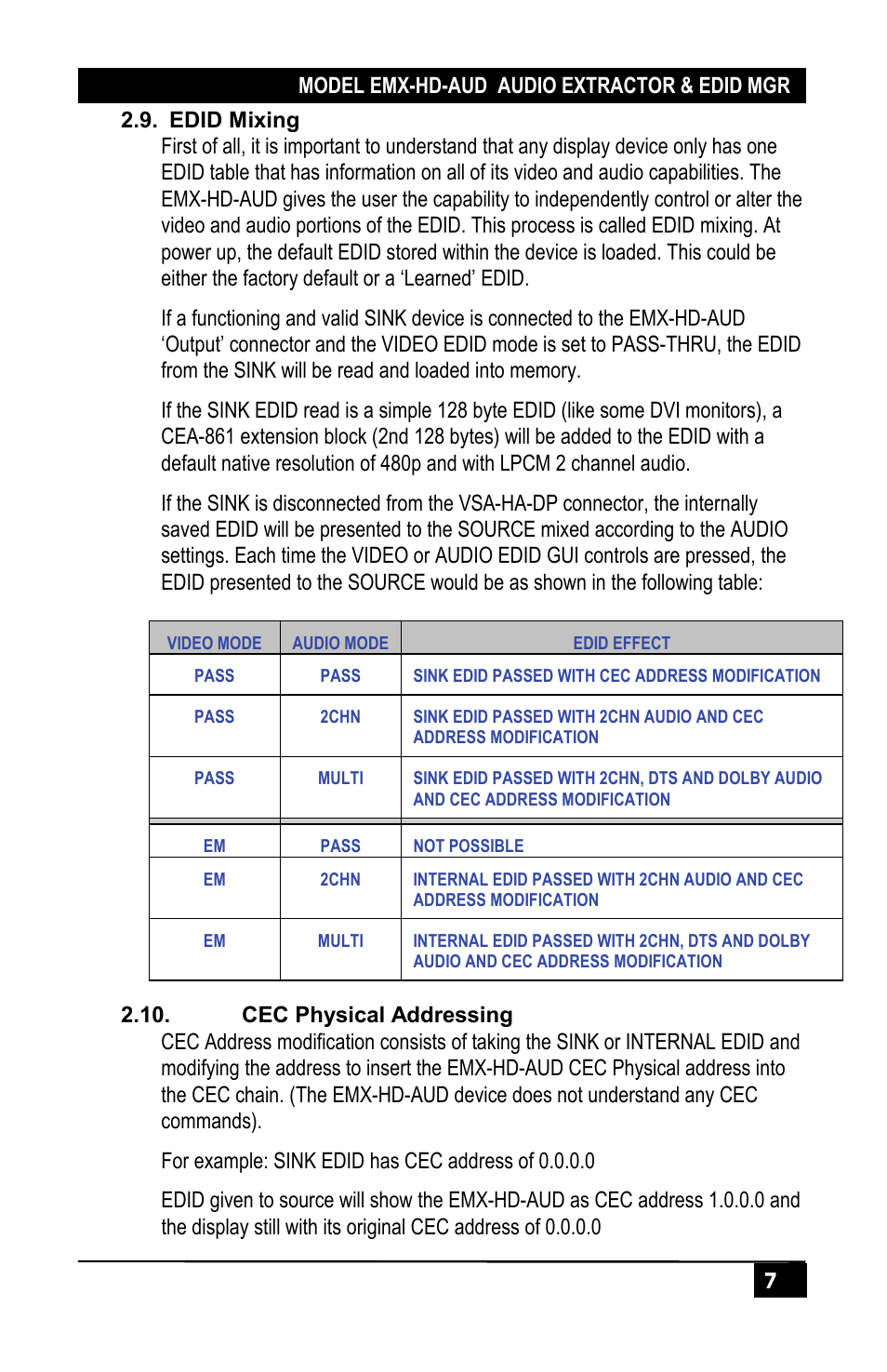 Hall Research EMX-HD-AUD User Manual | Page 9 / 12