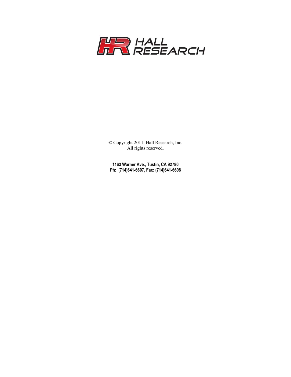 Hall Research UH-1C User Manual | Page 8 / 8