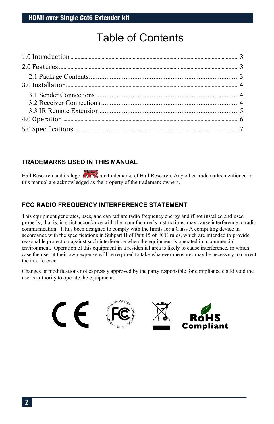 Hall Research UH-1D User Manual | Page 2 / 8