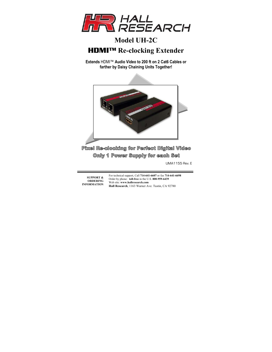 Hall Research UH-2C-S-DP User Manual | 8 pages