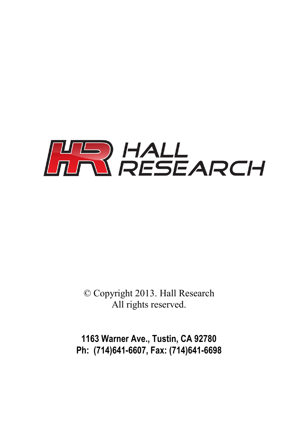 1163 warner ave., tustin, ca 92780, Ph: (714)641-6607, fax: (714)641-6698 | Hall Research UH-2D-S-DP User Manual | Page 8 / 8