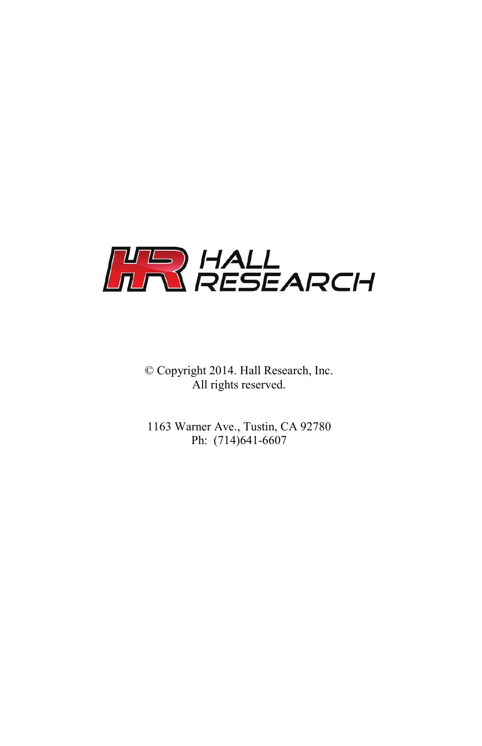 Hall Research UHBX-3S User Manual | Page 12 / 12