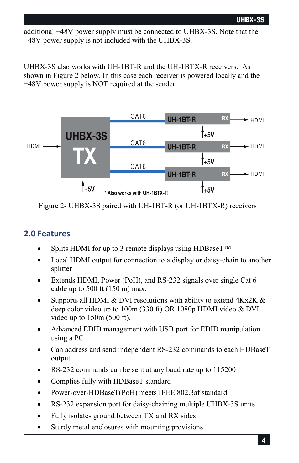 0 features | Hall Research UHBX-3S User Manual | Page 4 / 12