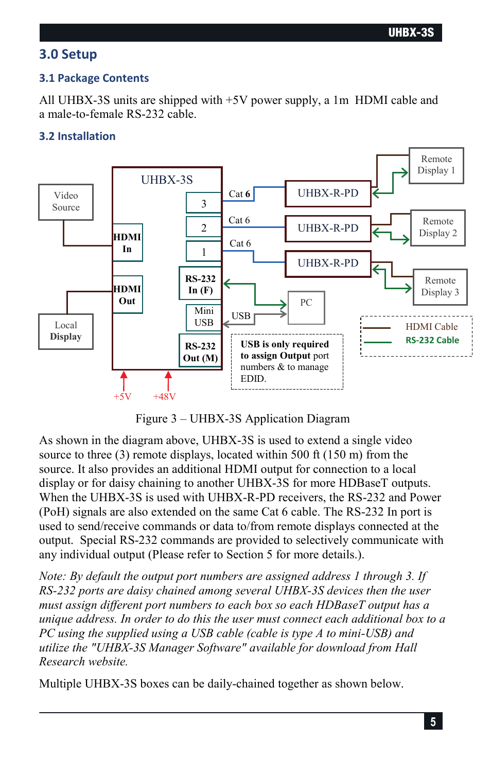 0 setup | Hall Research UHBX-3S User Manual | Page 5 / 12