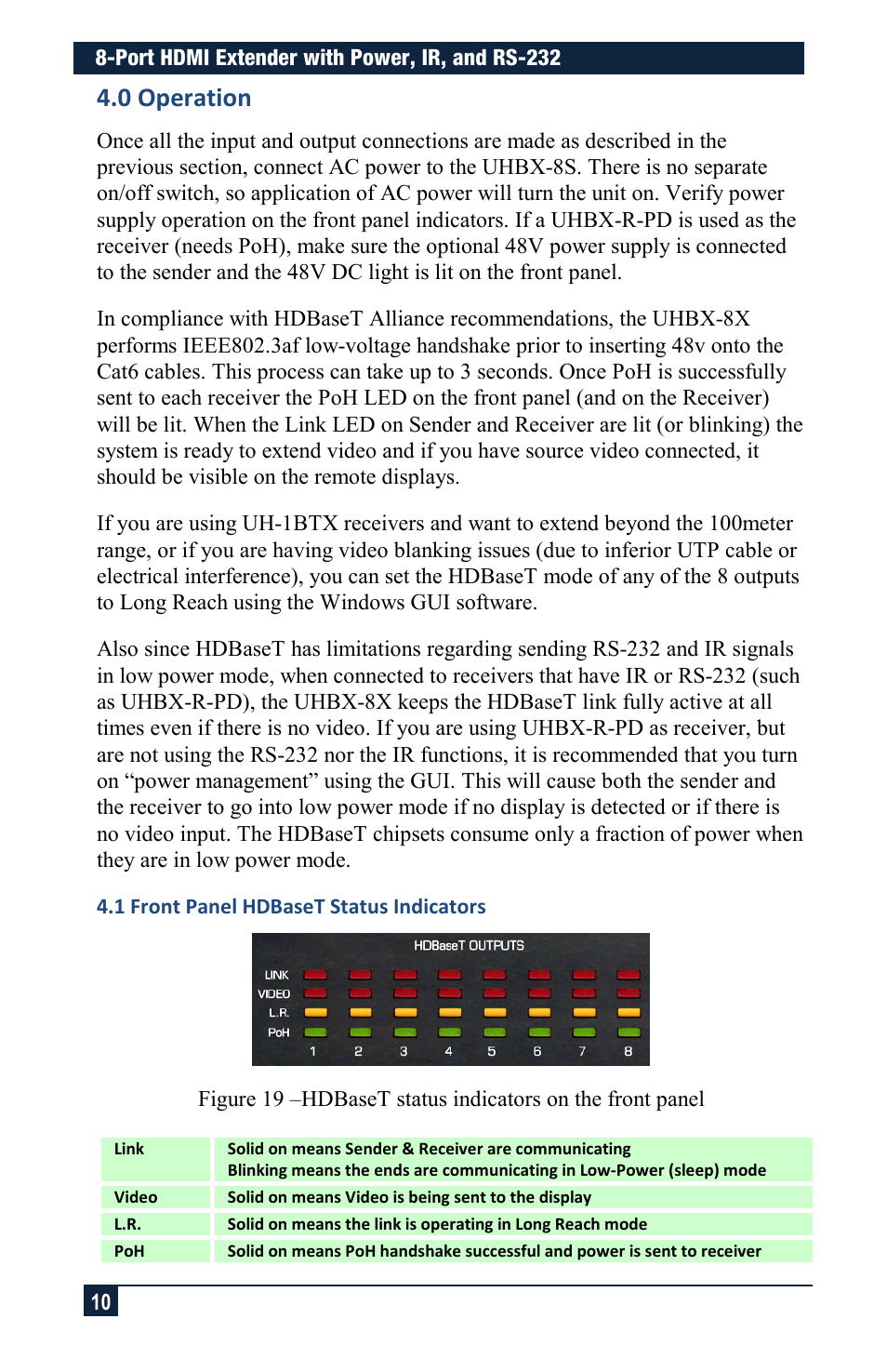 0 operation | Hall Research UHBX-8X User Manual | Page 10 / 20