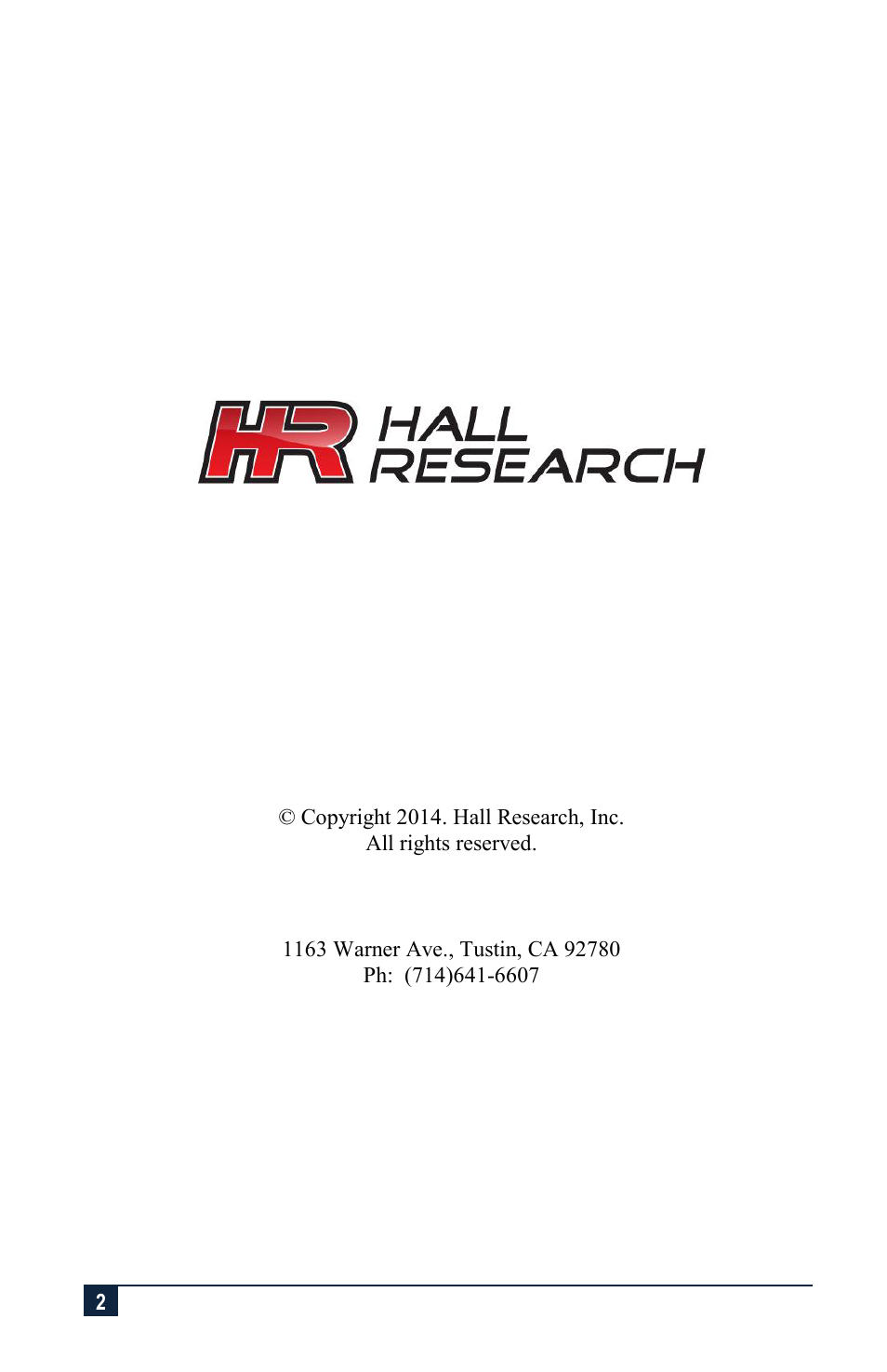 Hall Research UHBX-8X User Manual | Page 20 / 20