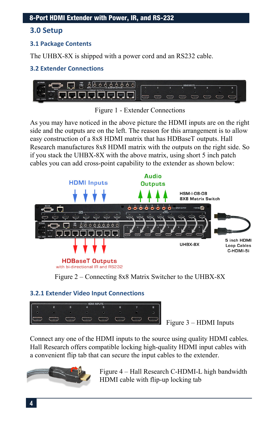 0 setup | Hall Research UHBX-8X User Manual | Page 4 / 20