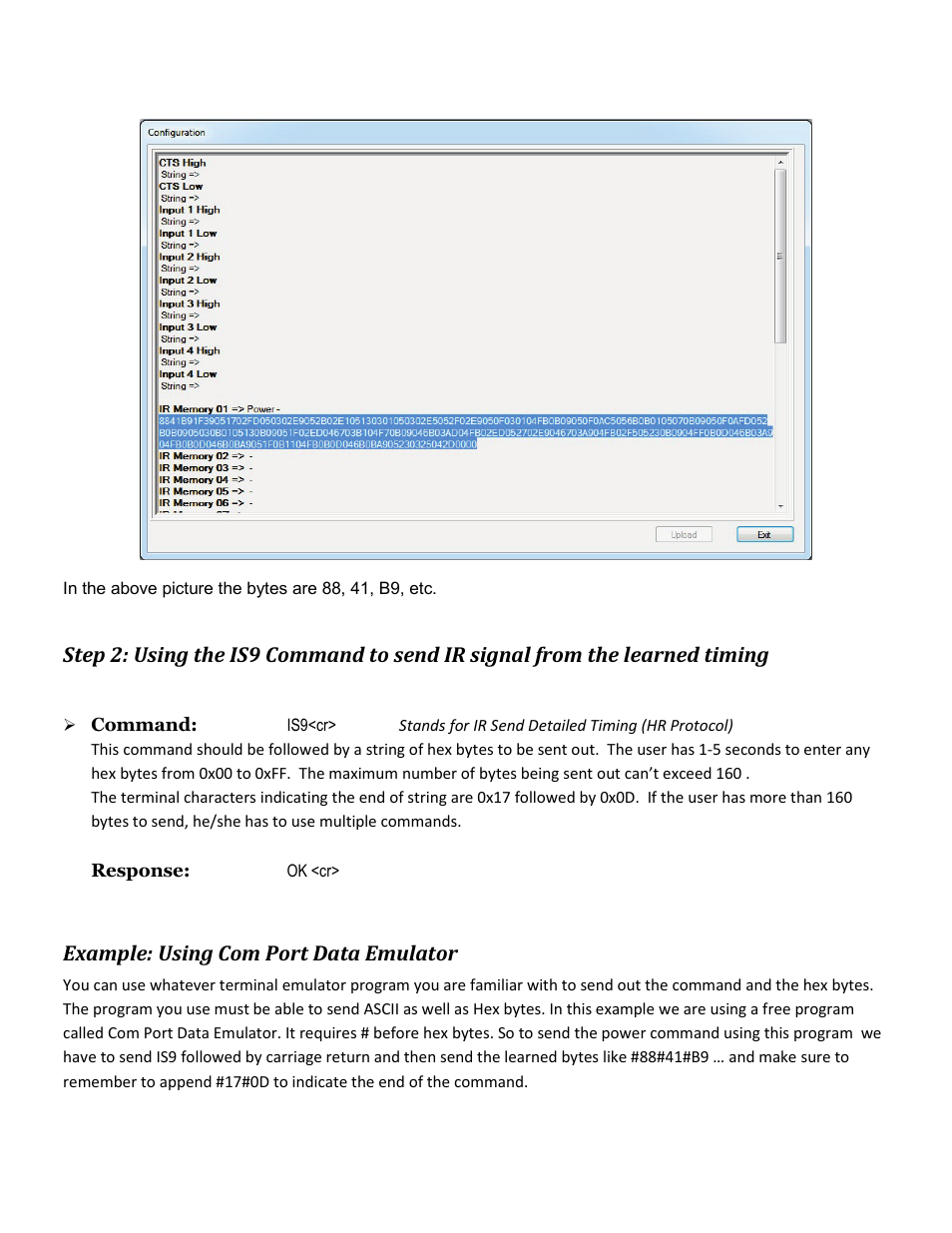 Example: using com port data emulator | Hall Research UHBX-8X User Manual | Page 2 / 3
