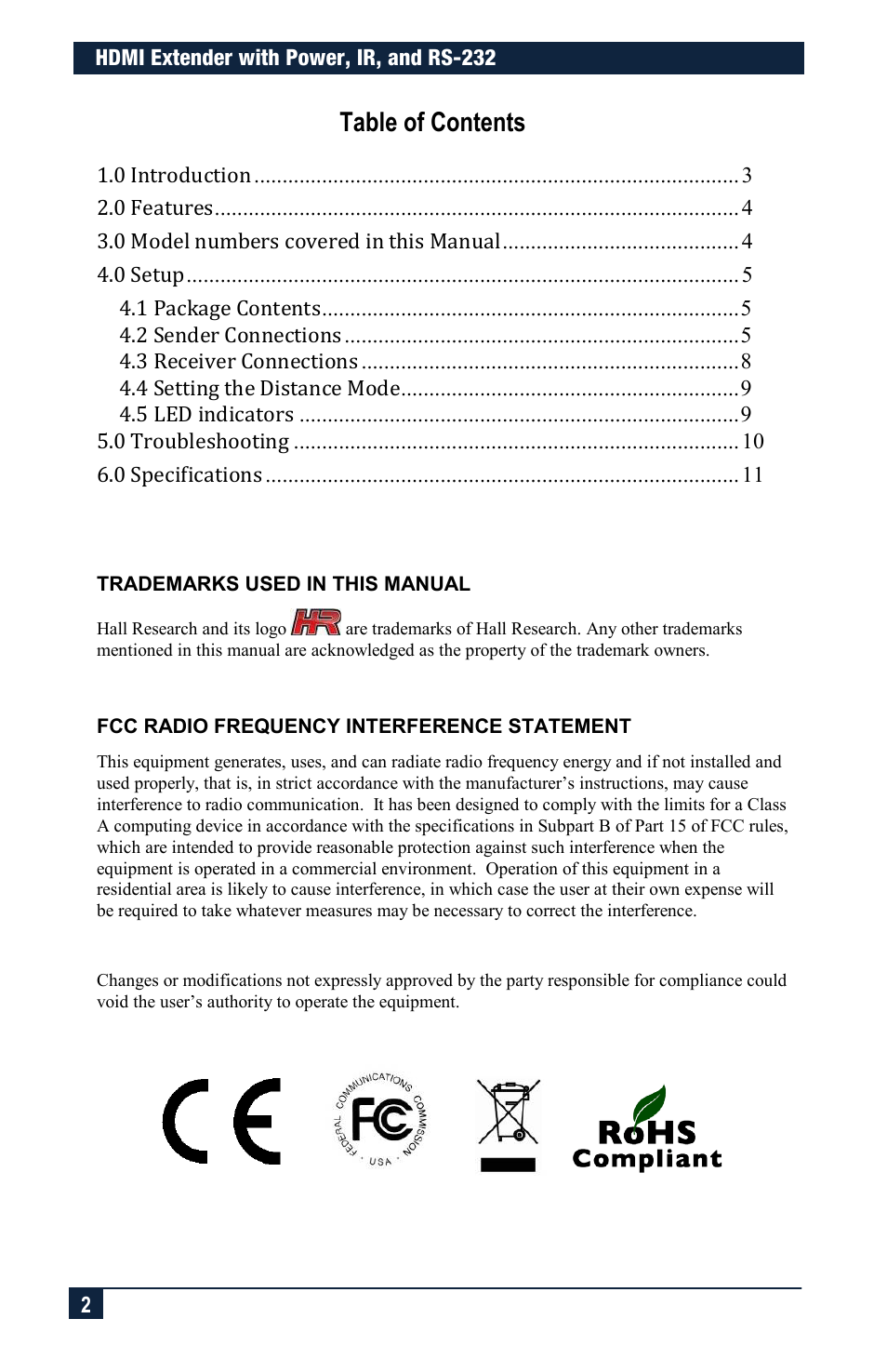 Hall Research UHBX-S-PSE User Manual | Page 2 / 12