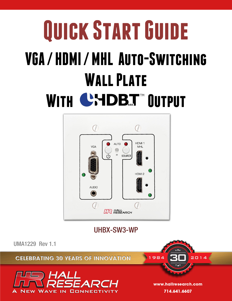 Hall Research UHBX-SW3-WP User Manual | 12 pages