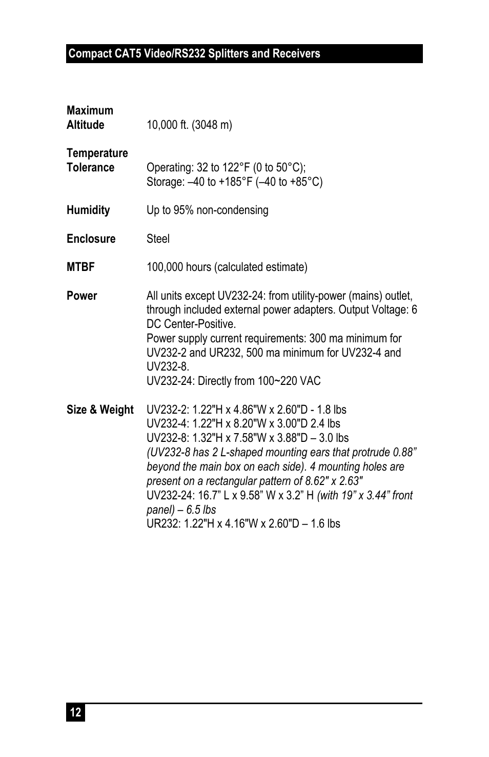 Hall Research UV232-8 User Manual | Page 14 / 16