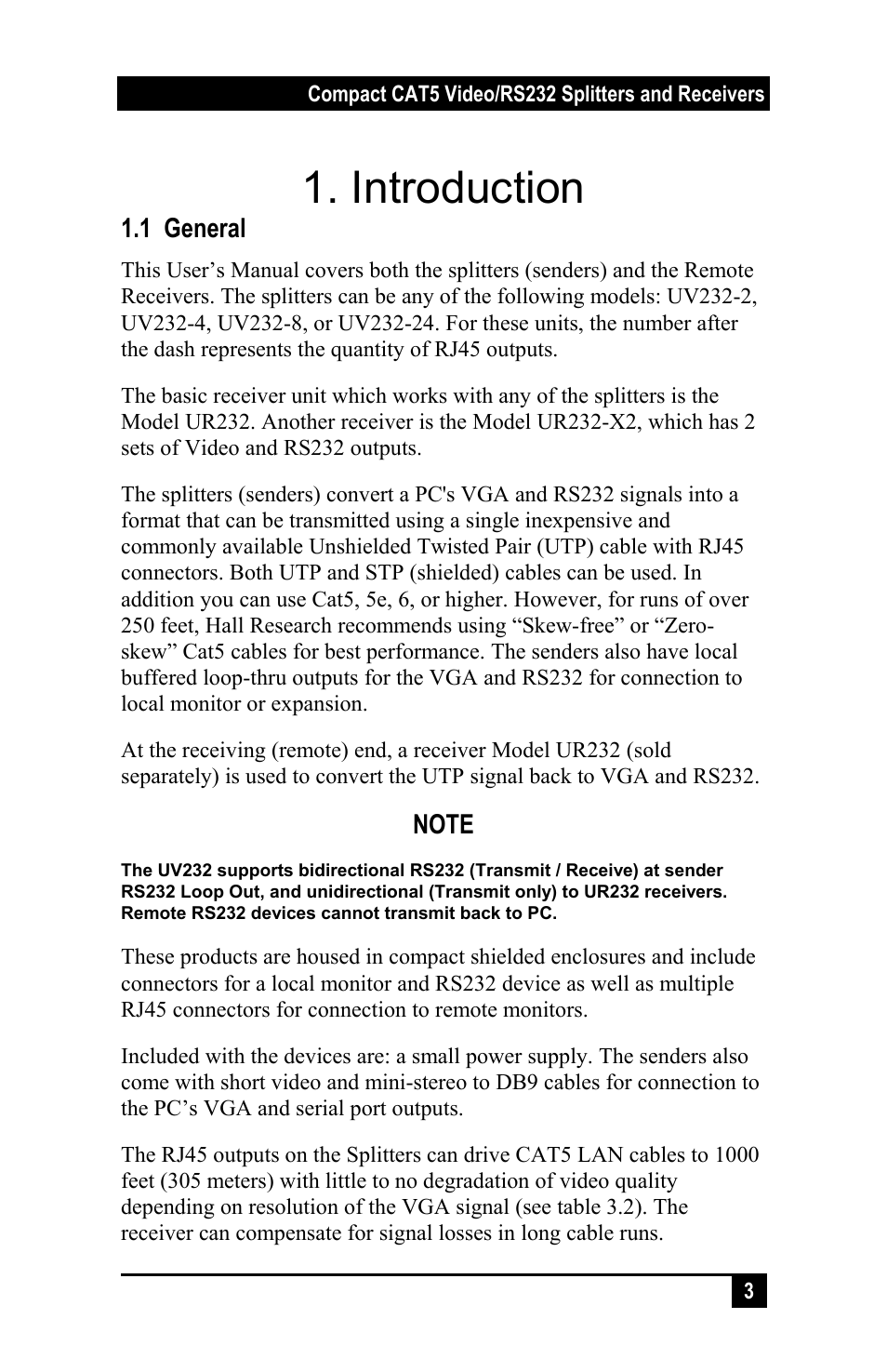 Introduction | Hall Research UV232-8 User Manual | Page 5 / 16