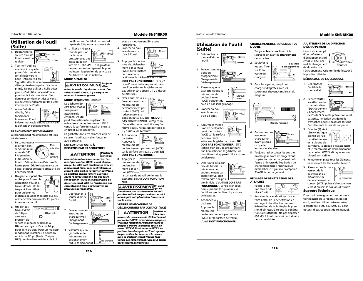 Built to last, Utilisation de l’outil (suite) | Campbell Hausfeld 24 SP SN318K00 User Manual | Page 12 / 12