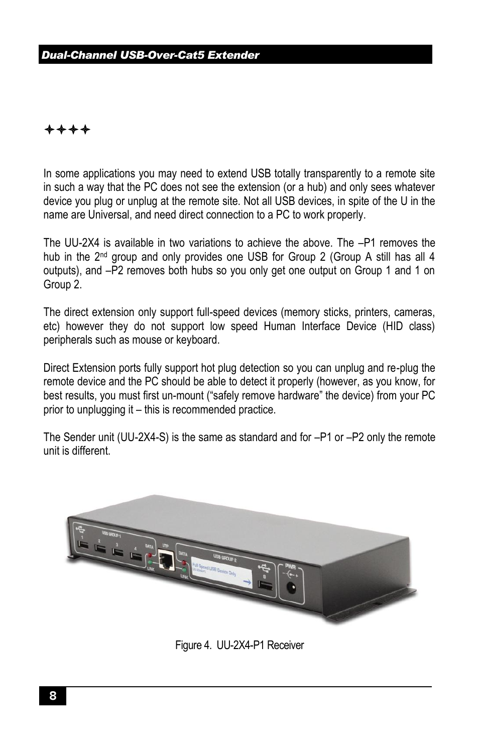 Addendum: uu-2x4-p1 & uu-2x4-p2 variations | Hall Research UU-2X4 User Manual | Page 10 / 12