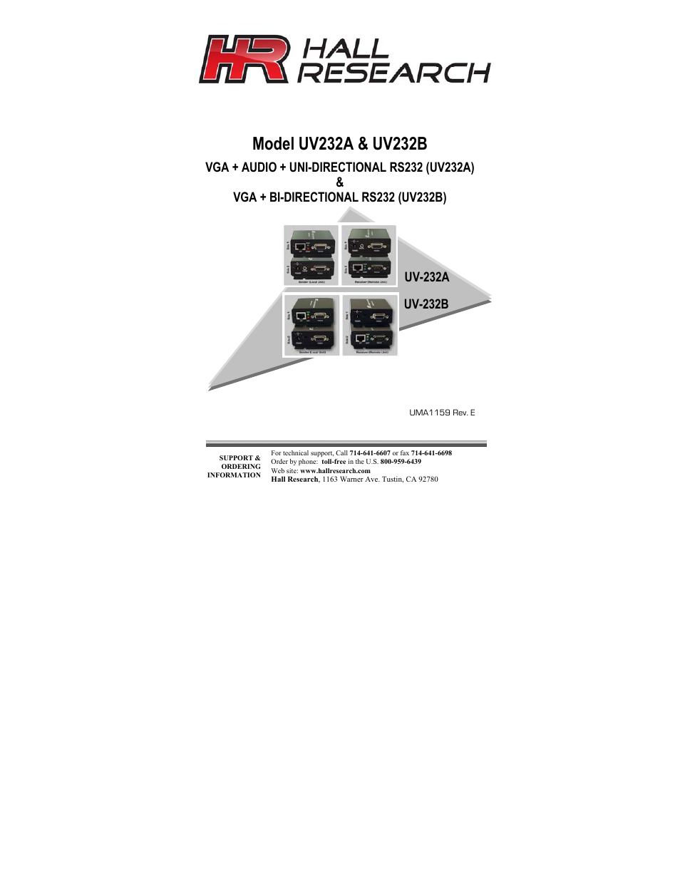 Hall Research UV232B-S User Manual | 12 pages