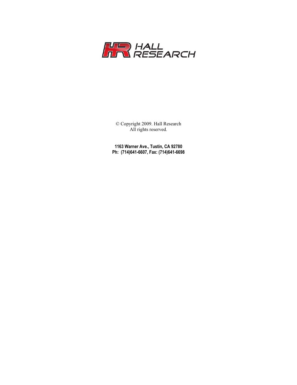 Hall Research UV232B-S User Manual | Page 12 / 12