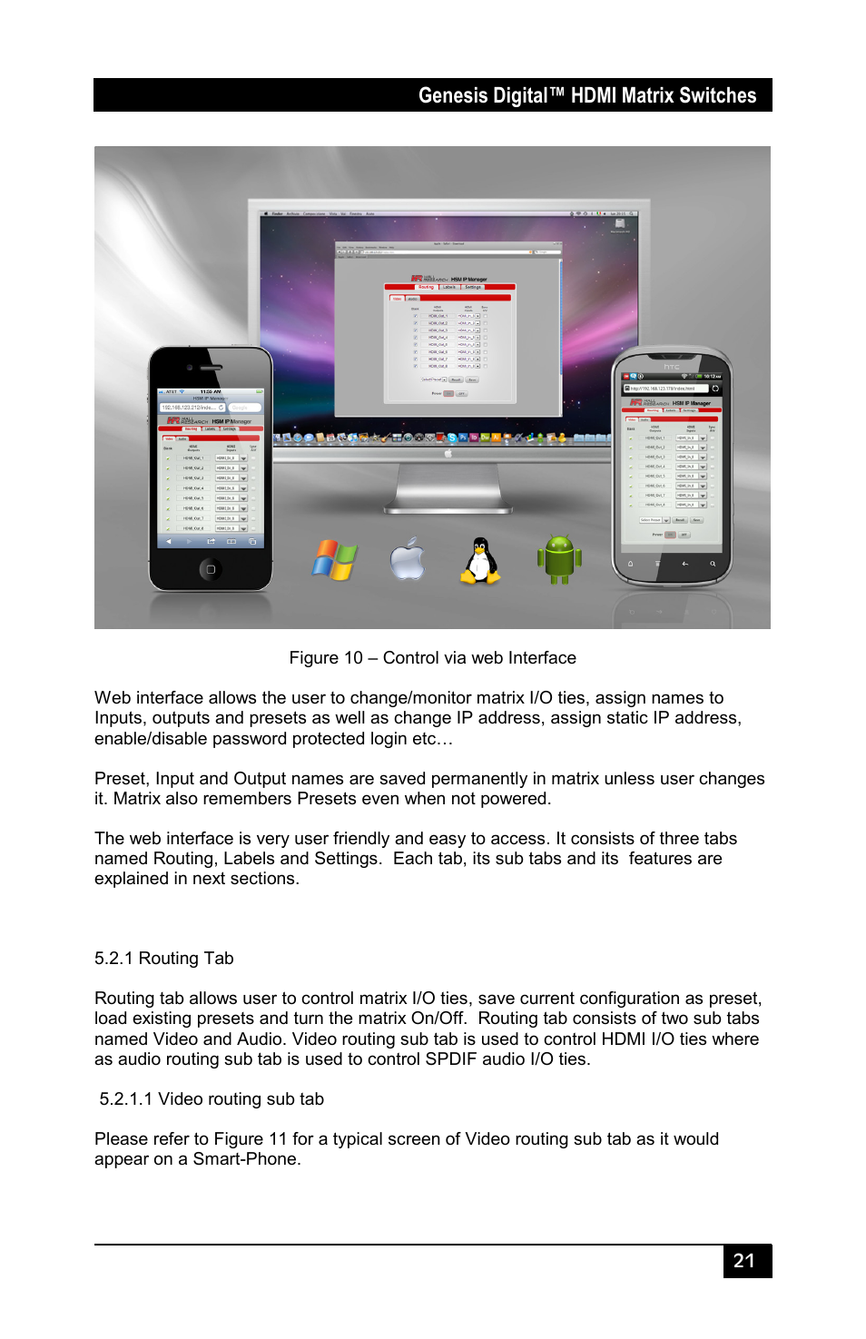 Genesis digital™ hdmi matrix switches | Hall Research HSM-I-08-08 User Manual | Page 23 / 40