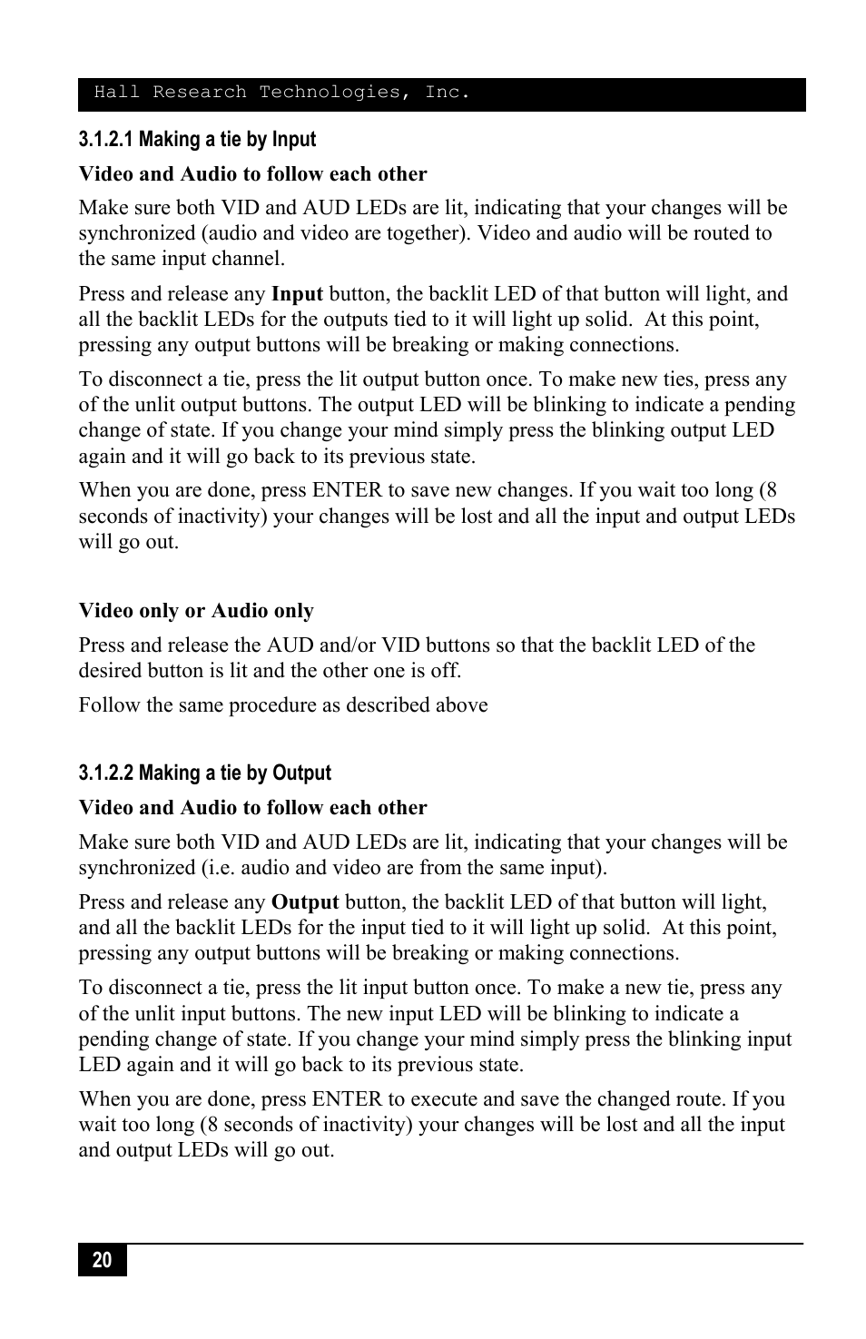 Hall Research VSM-I-A-16-16 User Manual | Page 22 / 48