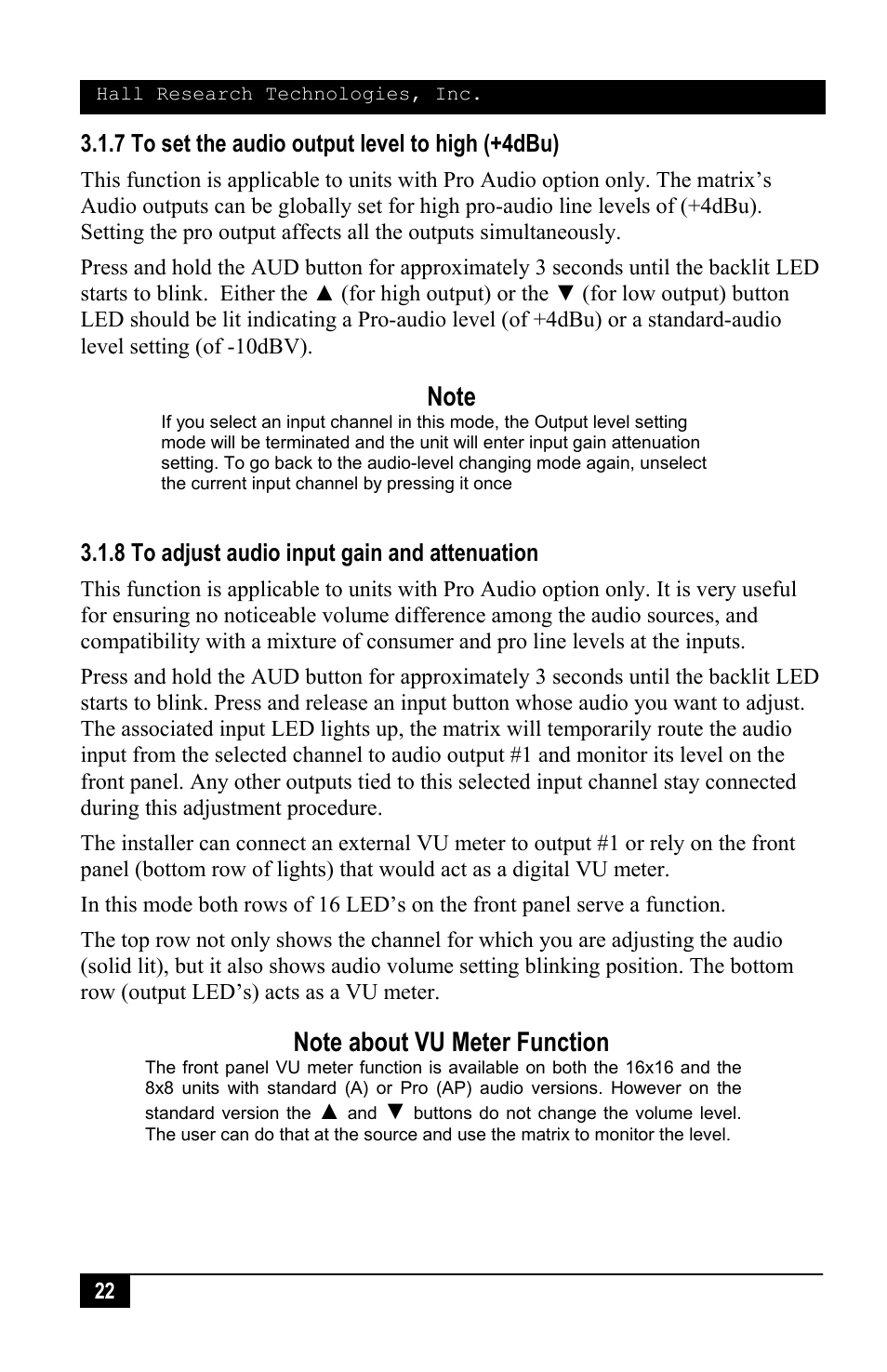 Hall Research VSM-I-A-16-16 User Manual | Page 24 / 48