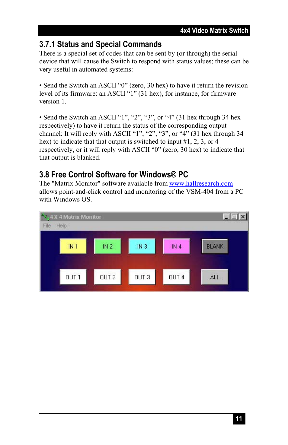 Hall Research VSM-404 User Manual | Page 13 / 16