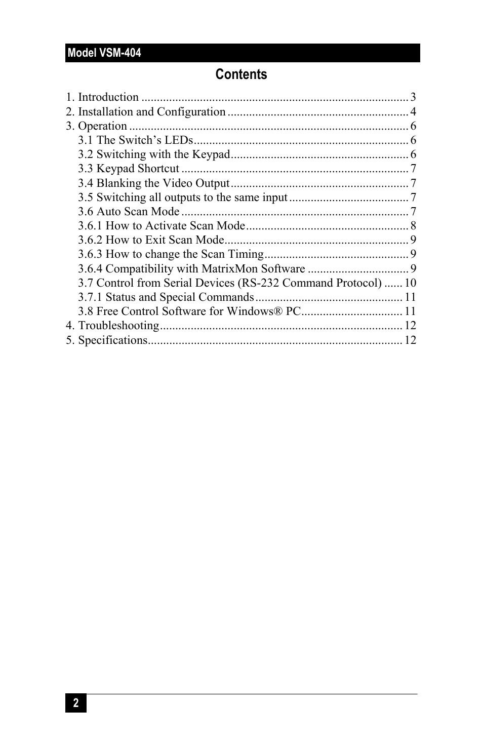Hall Research VSM-404 User Manual | Page 4 / 16