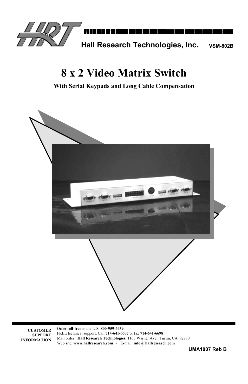 Hall Research VSM-802B User Manual | 20 pages