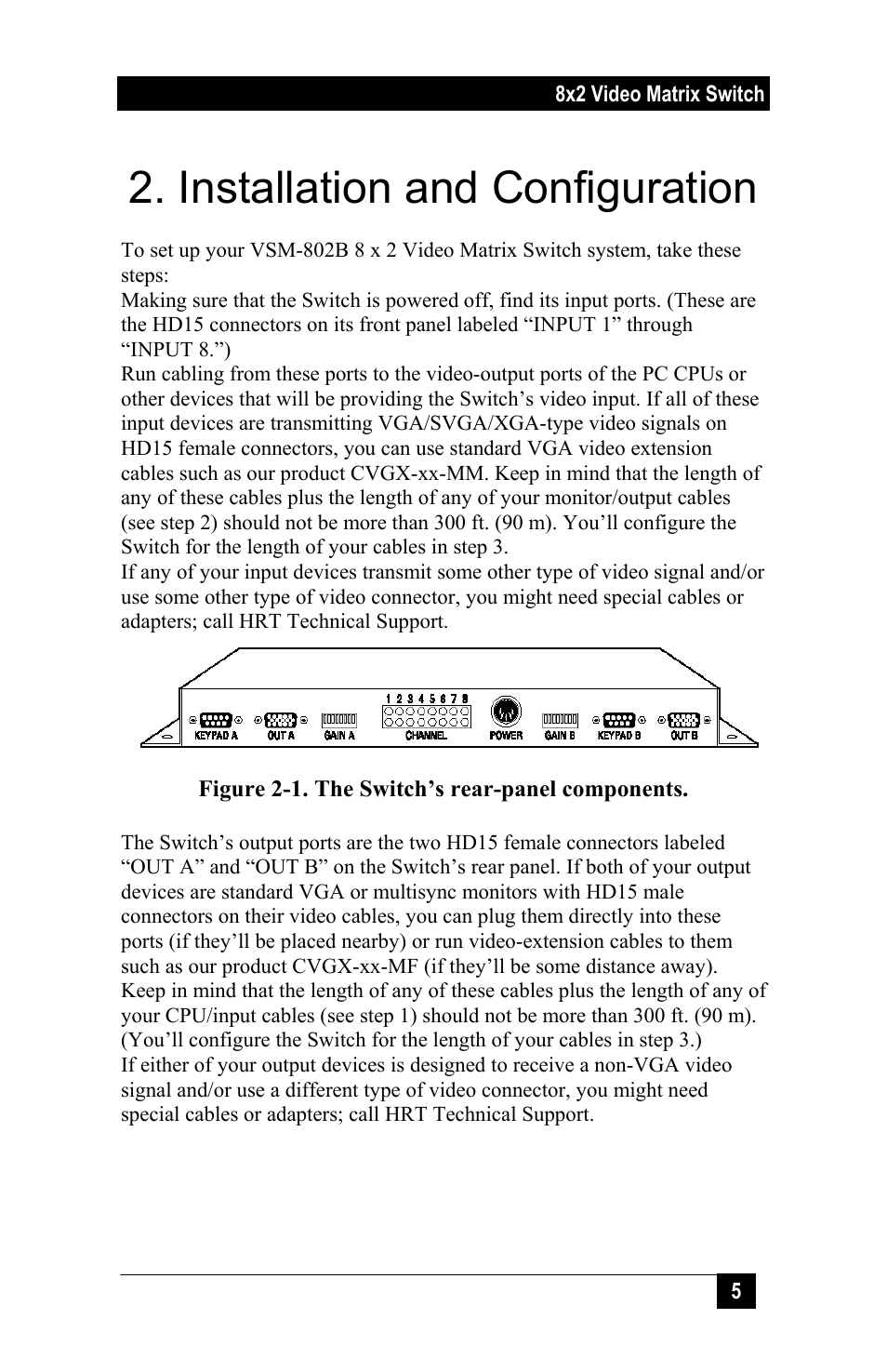 Installation and configuration | Hall Research VSM-802B User Manual | Page 7 / 20