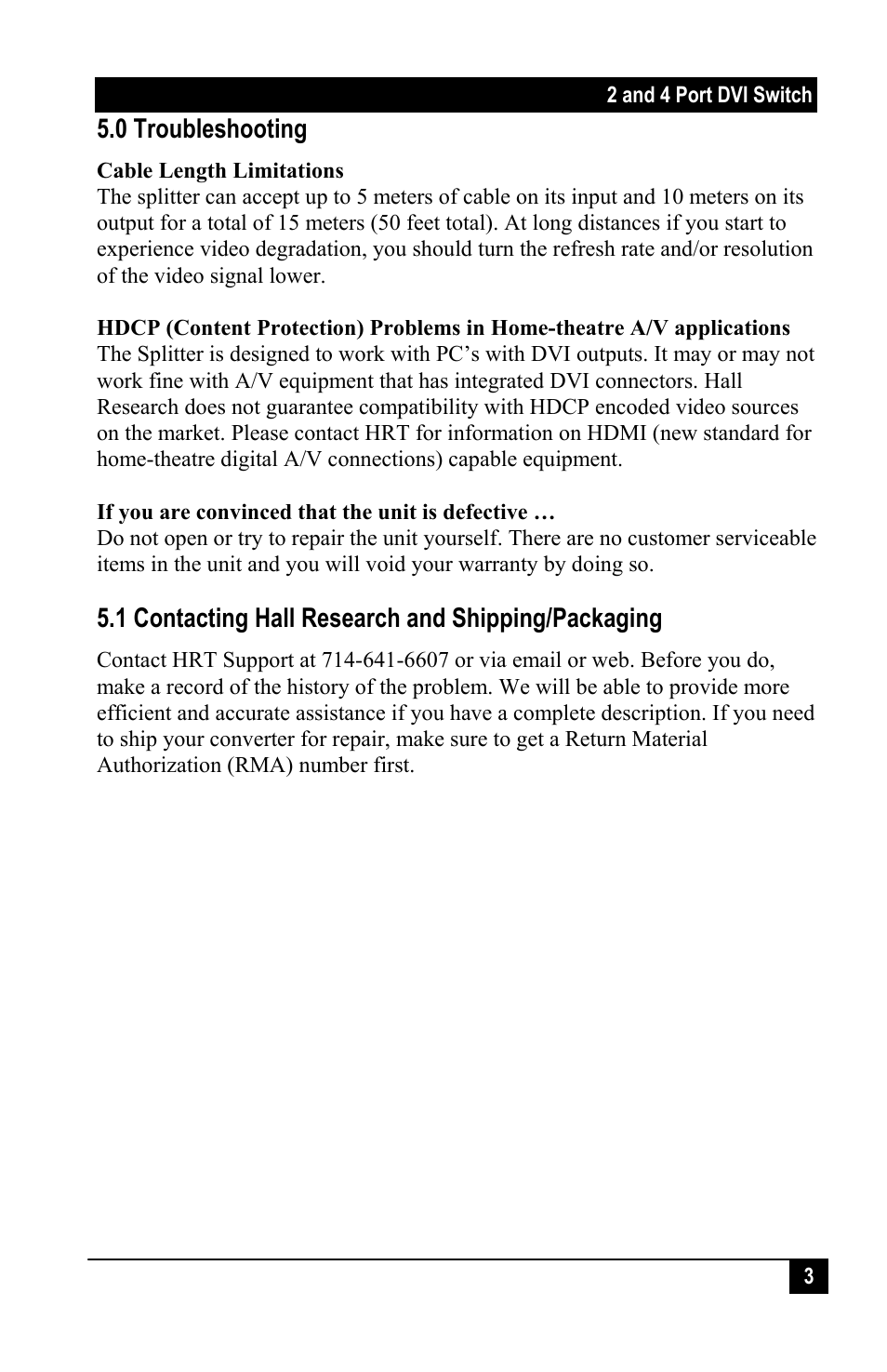 Hall Research SP-DVI-4A User Manual | Page 5 / 8
