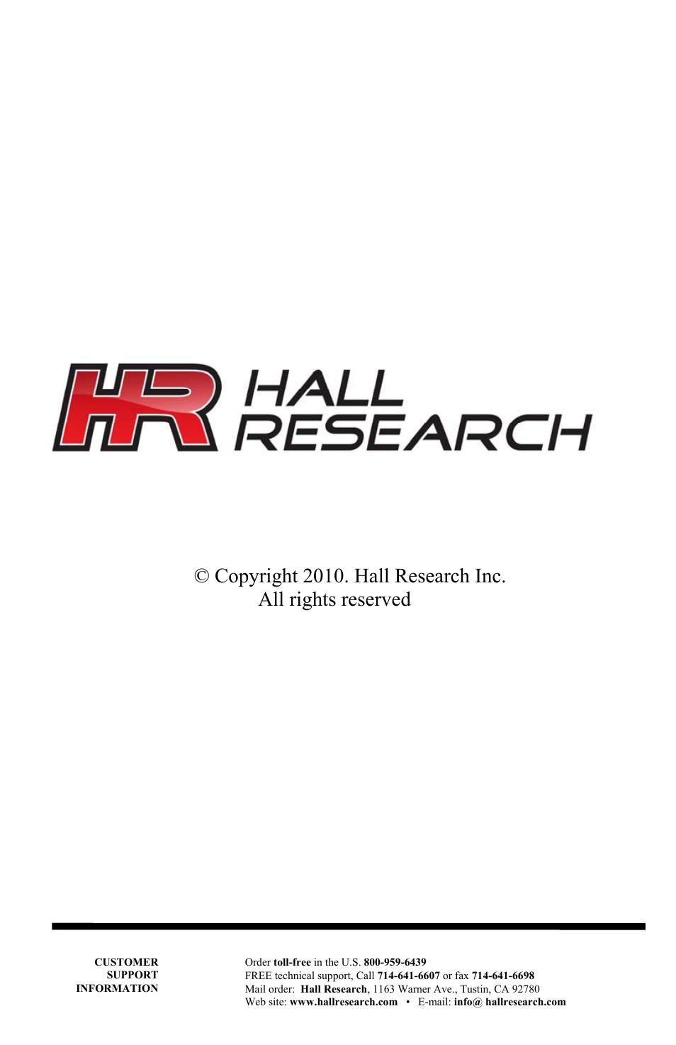 Hall Research SP-DVI-4A User Manual | Page 8 / 8