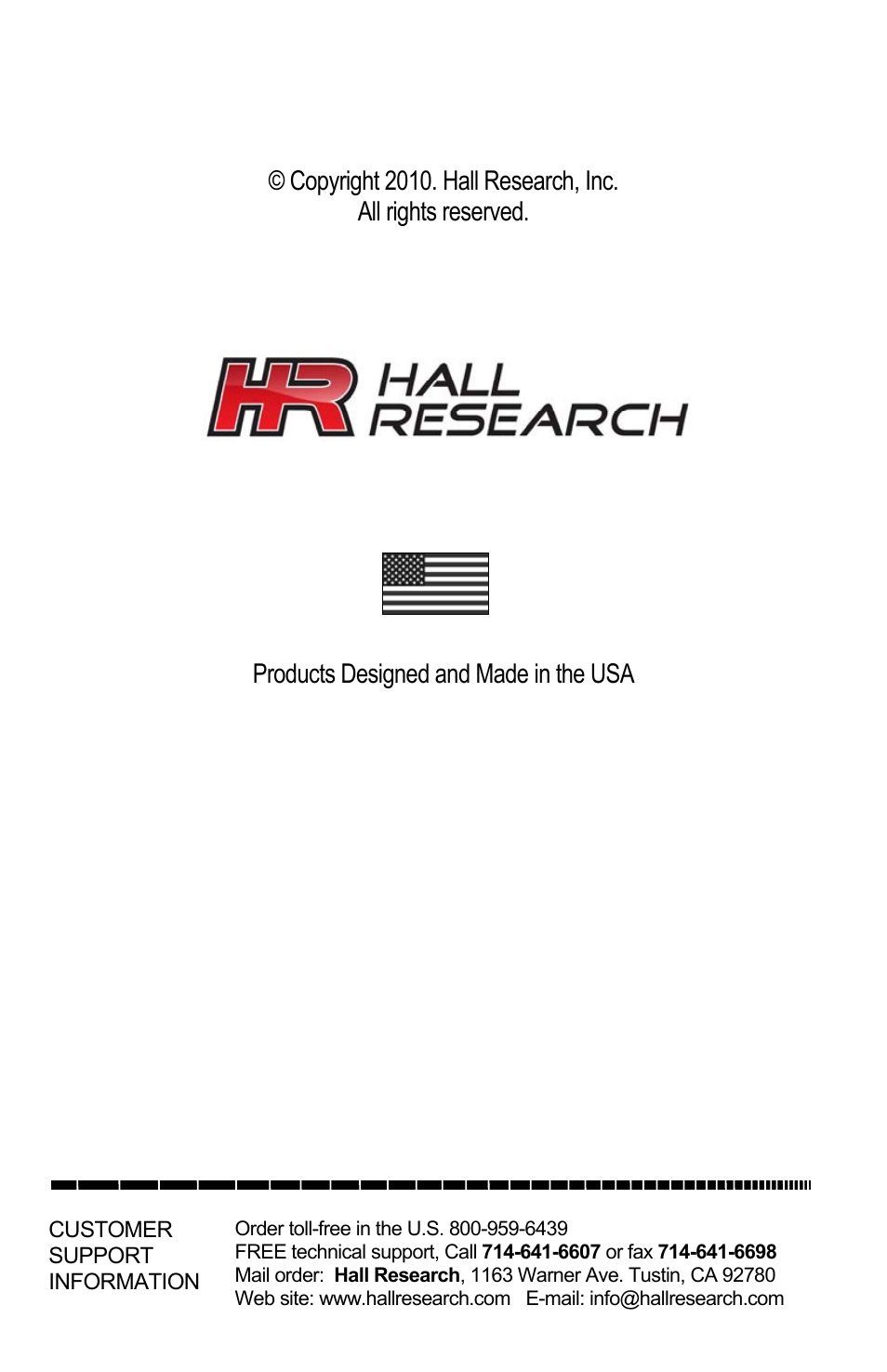 Hall Research U97-H2 User Manual | Page 12 / 12