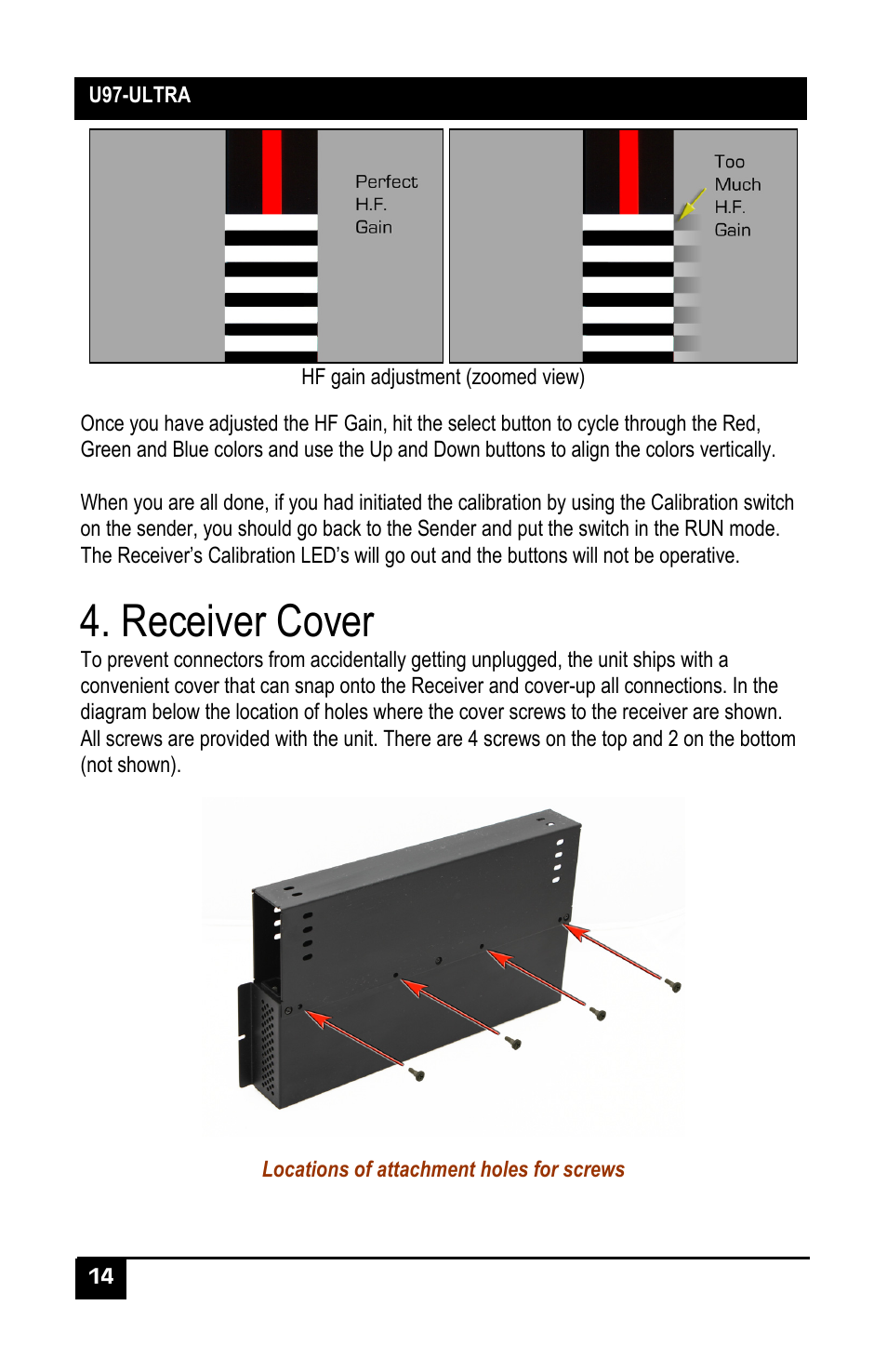 Receiver cover | Hall Research U97-Ultra-2B-S User Manual | Page 13 / 18