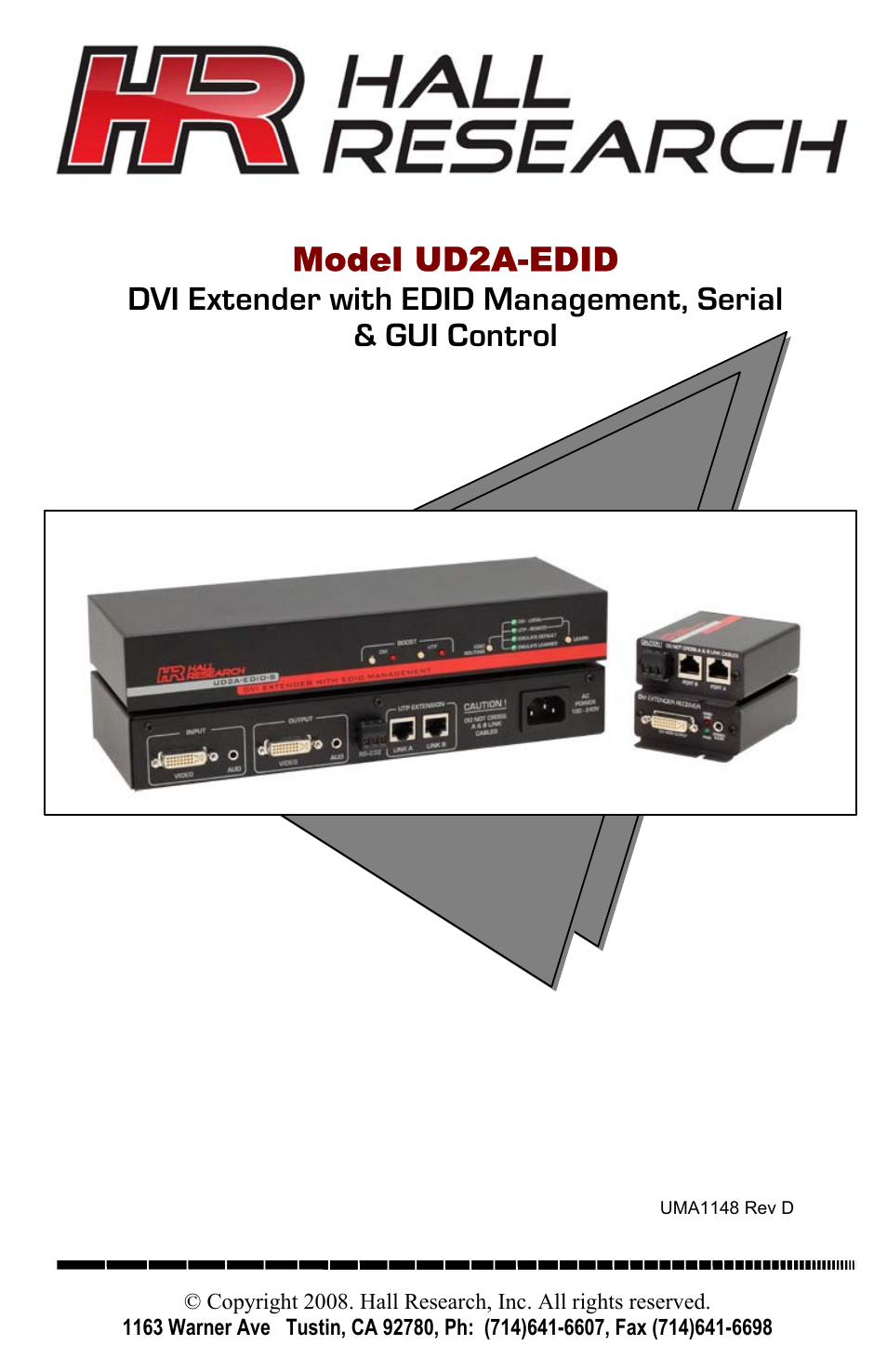 Hall Research UD2A-EDID-S User Manual | 20 pages