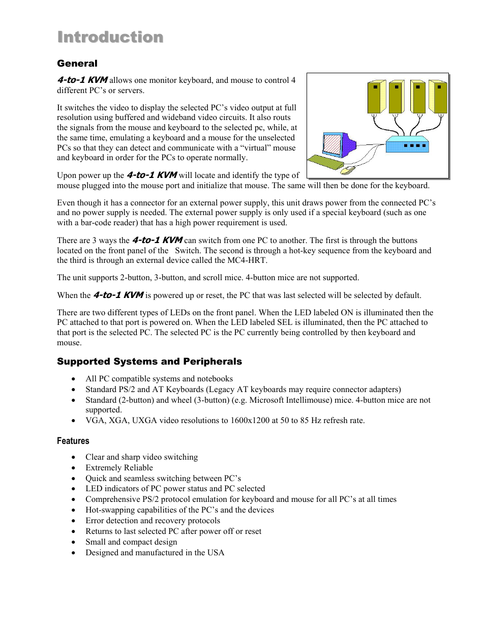 Hall Research 4-to-1KVM User Manual | Page 2 / 4