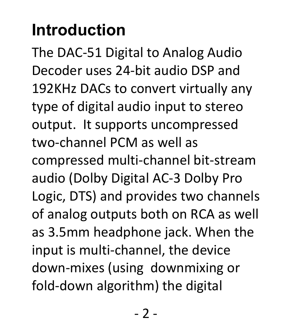 Introduction | Hall Research DAC-51 User Manual | Page 2 / 4