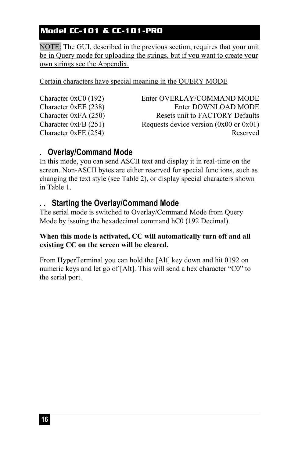 Hall Research CC-101-PRO User Manual | Page 16 / 24