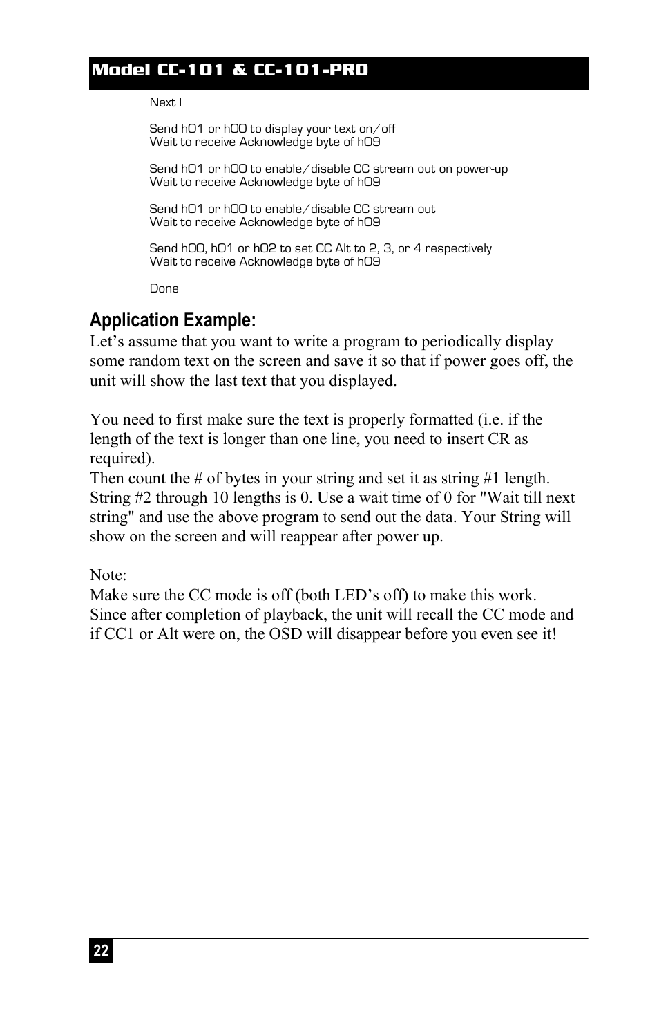 Application example | Hall Research CC-101-PRO User Manual | Page 22 / 24