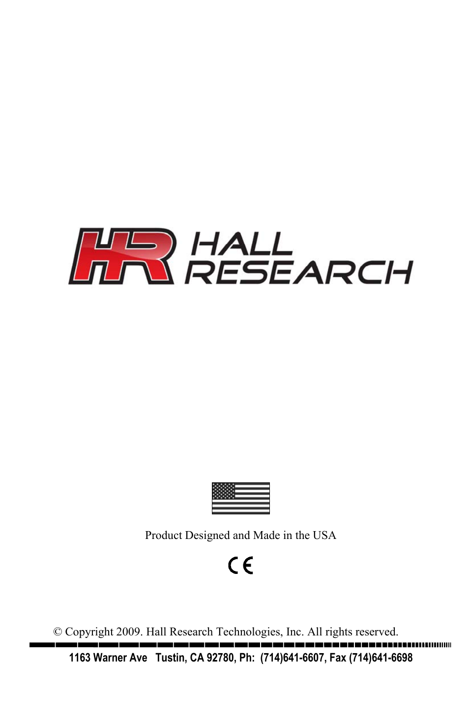 Hall Research CC-101-PRO User Manual | Page 24 / 24