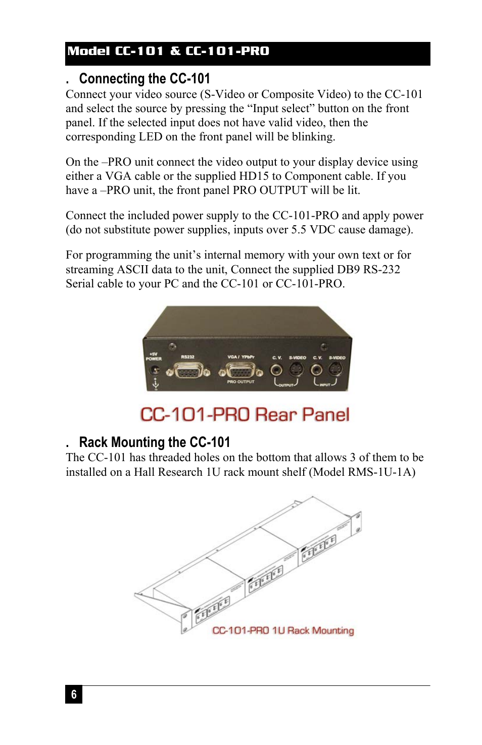 Hall Research CC-101-PRO User Manual | Page 6 / 24