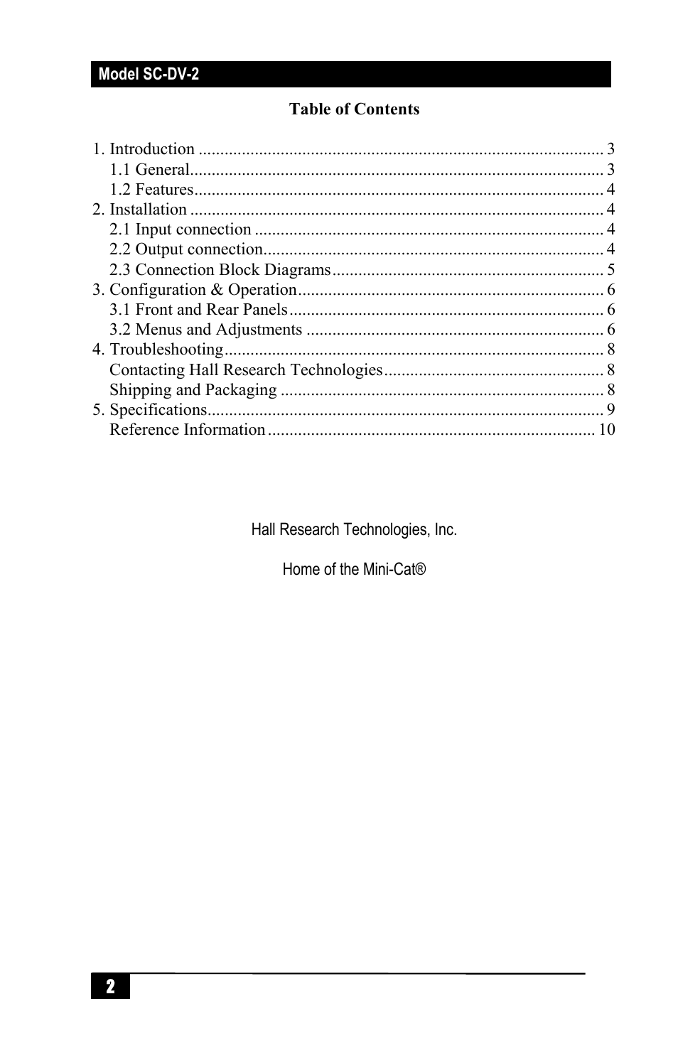 Hall Research SC-DV-2 User Manual | Page 4 / 16