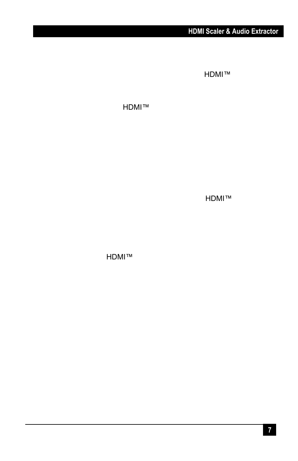 4 extracting audio, 5 embedding audio, 6 factory defaults | Hall Research SC-HDMI-2A User Manual | Page 9 / 14