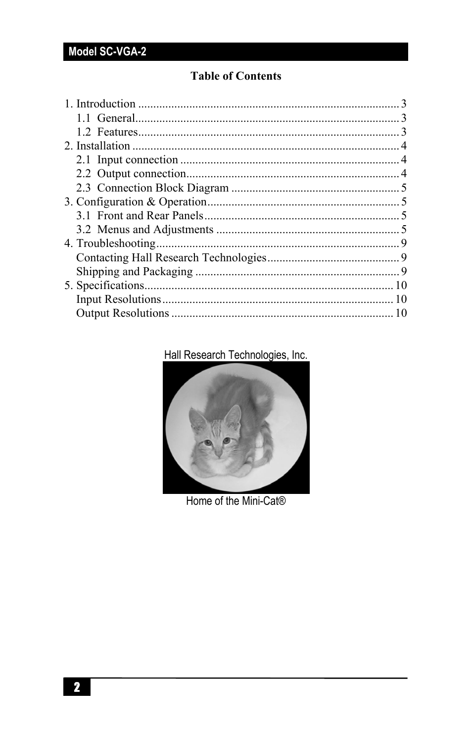 Hall Research SC-VGA-2A User Manual | Page 4 / 16