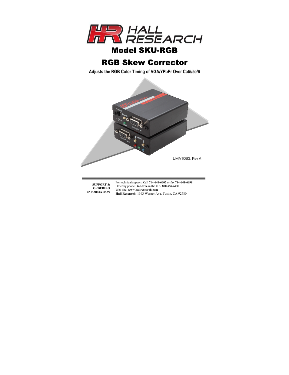Hall Research SKU-RGB User Manual | 12 pages