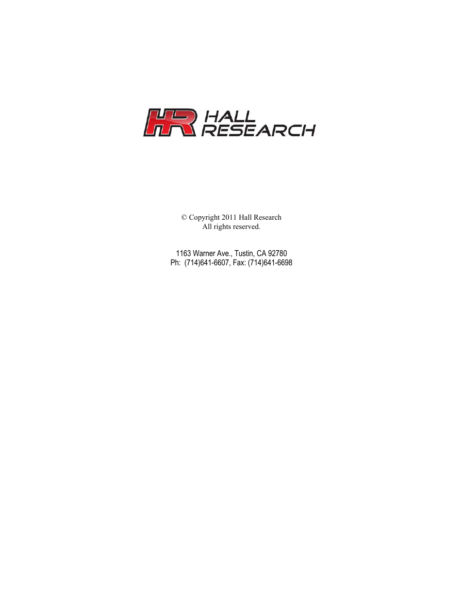 Hall Research SKU-RGB User Manual | Page 12 / 12