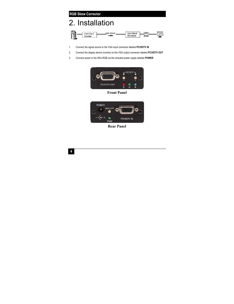 Installation | Hall Research SKU-RGB User Manual | Page 6 / 12