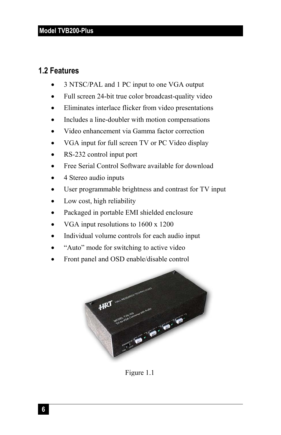 Hall Research TVB-200PLUS User Manual | Page 8 / 20