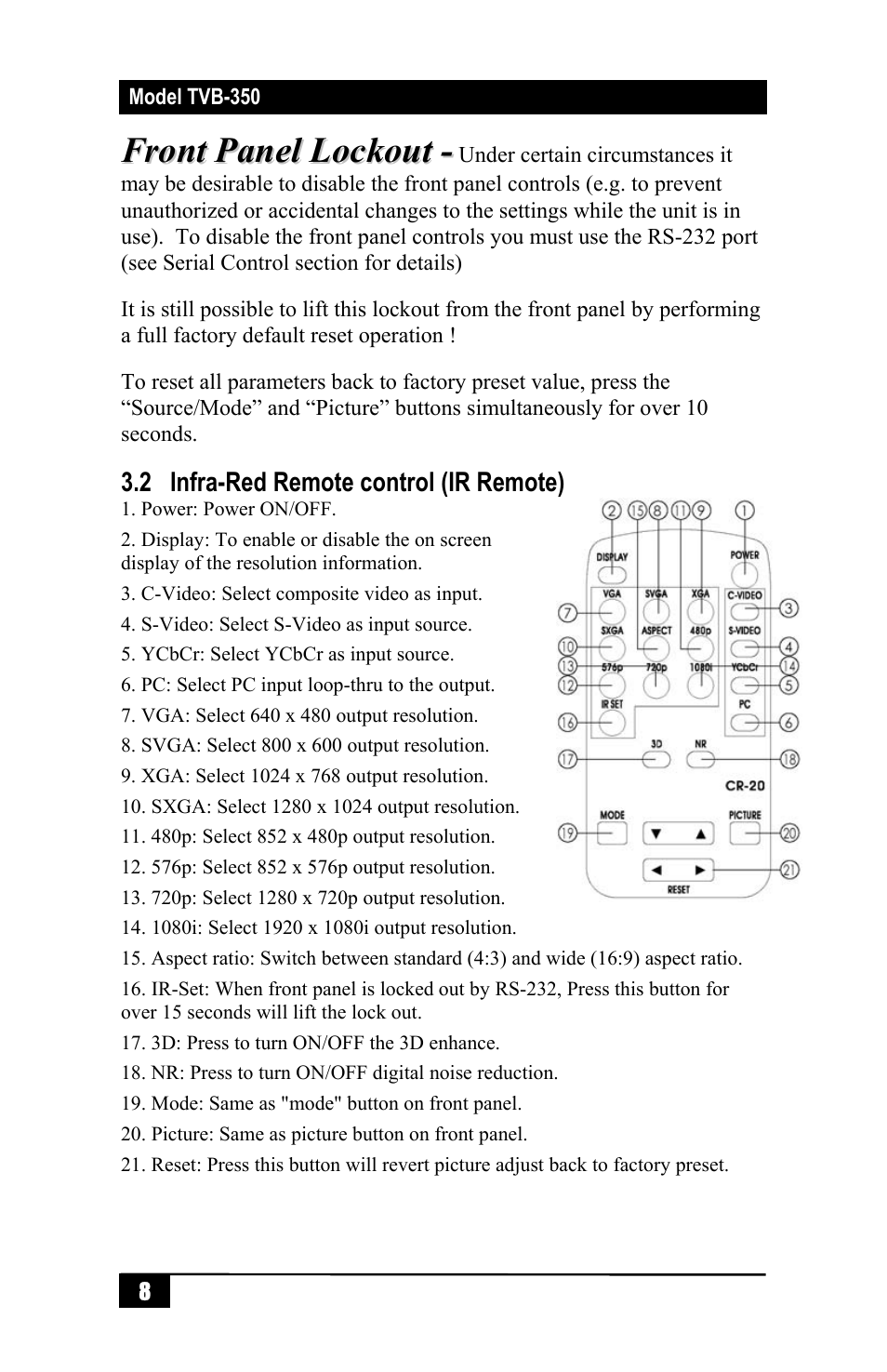 Hall Research TVB-350 User Manual | Page 10 / 16