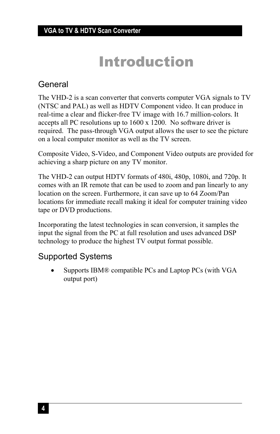 Introduction | Hall Research VHD-2 User Manual | Page 7 / 20