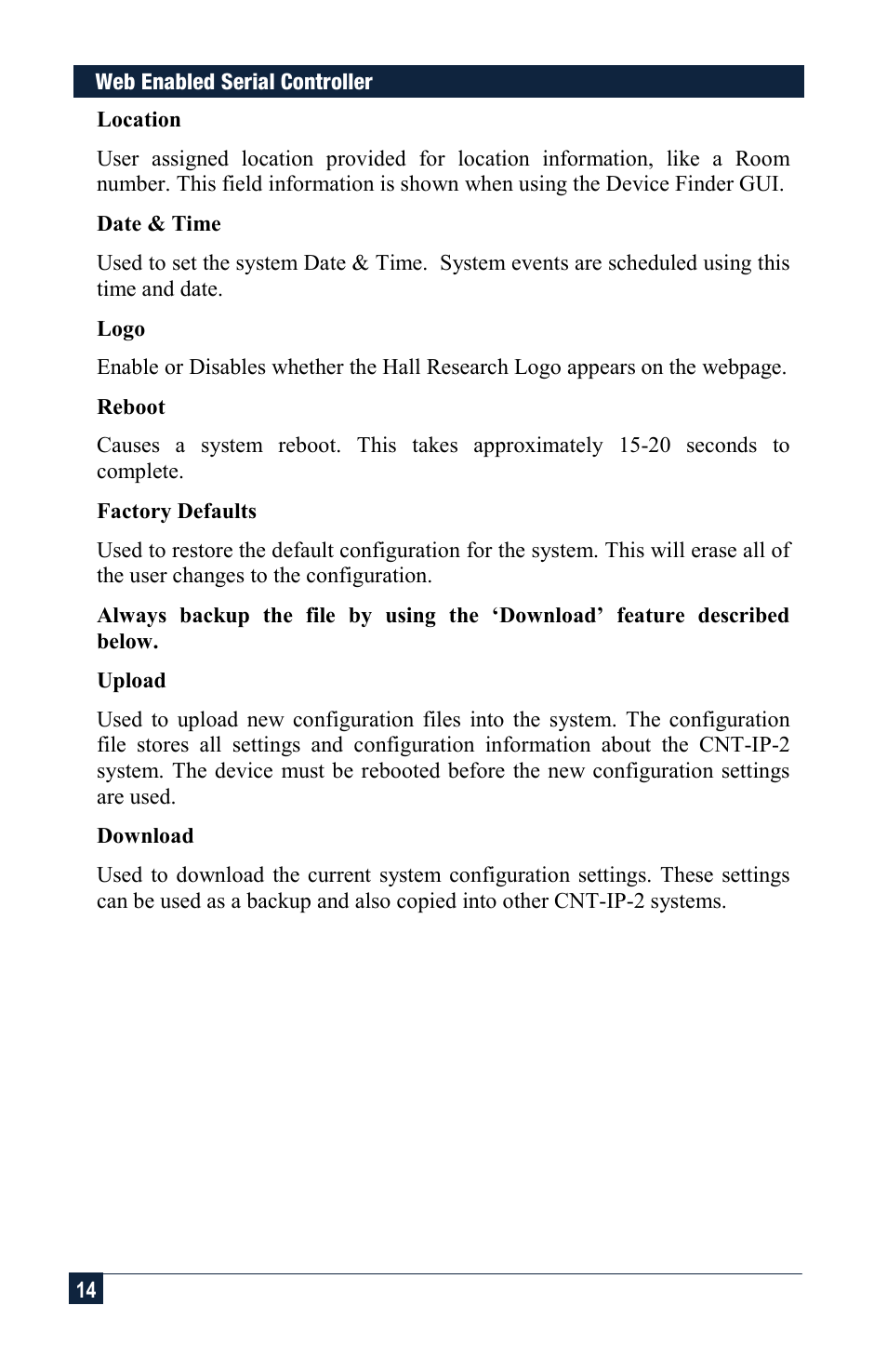 Hall Research CNT-IP-2 User Manual | Page 14 / 29