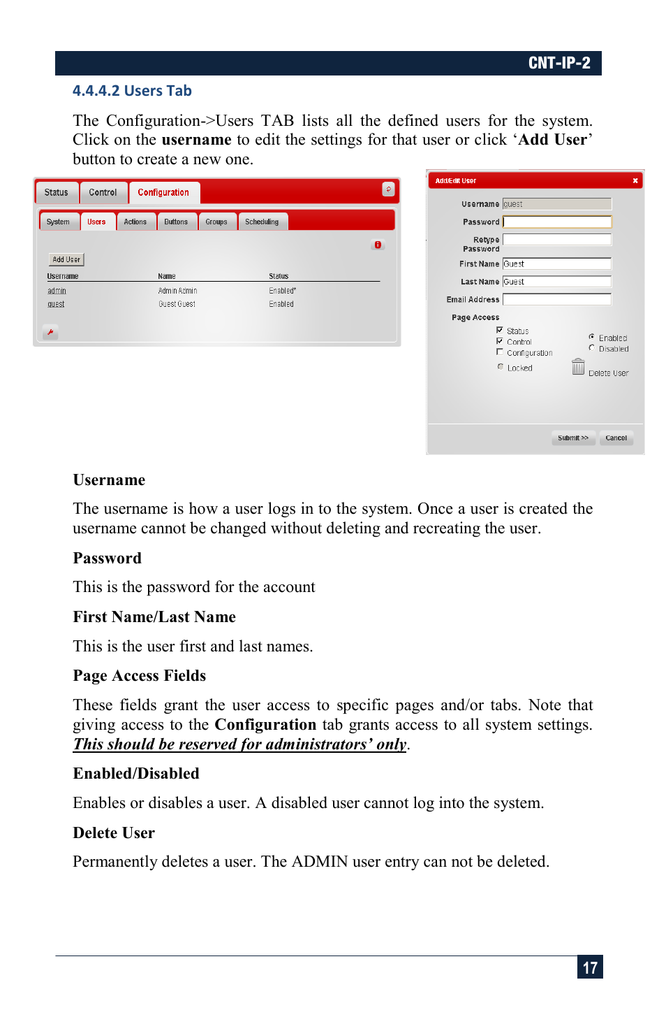 Hall Research CNT-IP-2 User Manual | Page 17 / 29